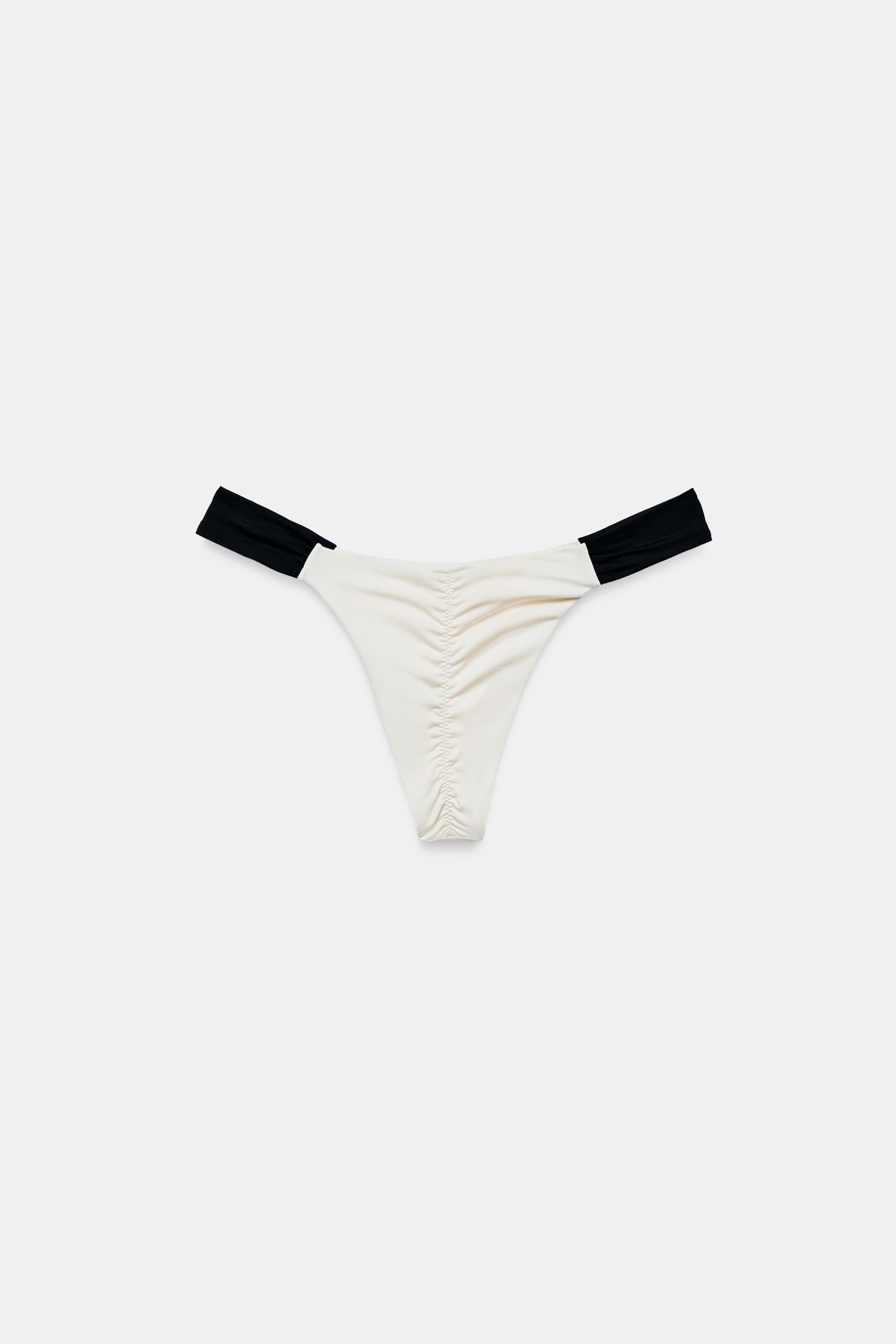 RUCHED CONTRAST BIKINI BOTTOMS